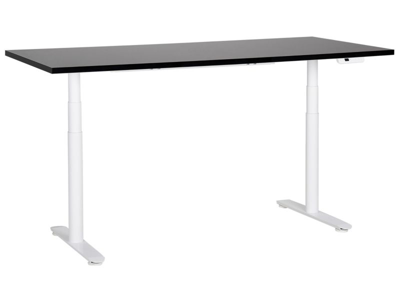 Biurko regulowane elektrycznie 180 x 80 cm czarno-białe Destinas 1 szt.