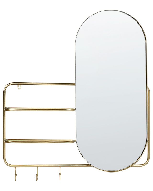 Lustro ścienne Brion 72 cm 80 cm Metal Złoty 1 szt.