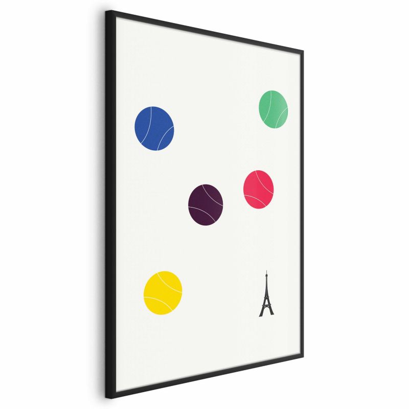 Plakat Artgeist Wieża Eiffla i tenis 60x90 cm z ramą czarną 1 szt