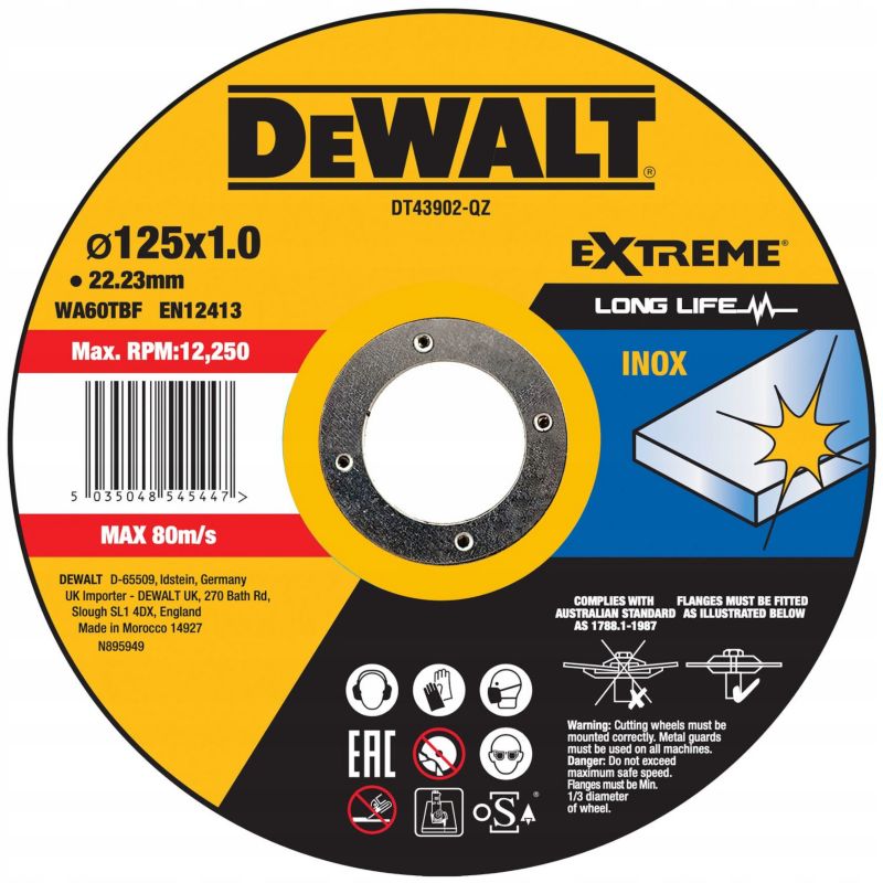 Tarcza do Cięcia Metalu DeWALT 125x1,0mm 1 szt.