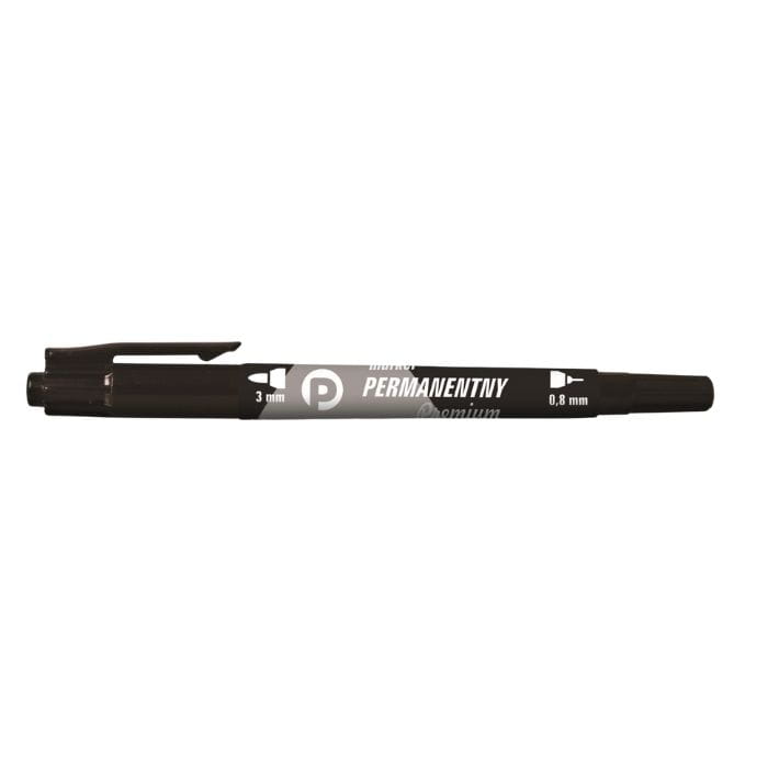 Marker permanentny dwustronny czarny, Tetis