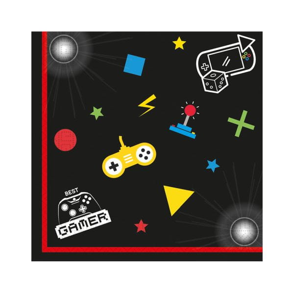 Serwetki papierowe Gaming Party, rozm. 33x33 cm, 20 sztuk