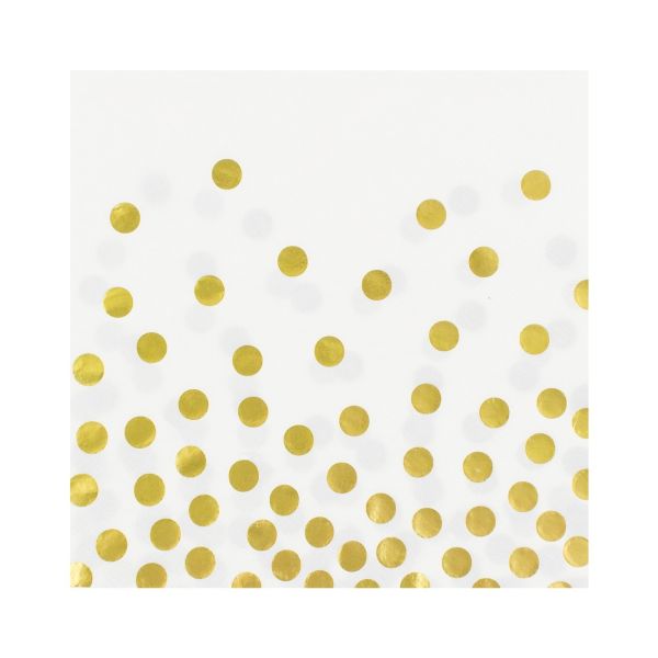 Serwetki papierowe "Złote groszki", białe, rozm. 33 x 33 cm, 12 sztuk
