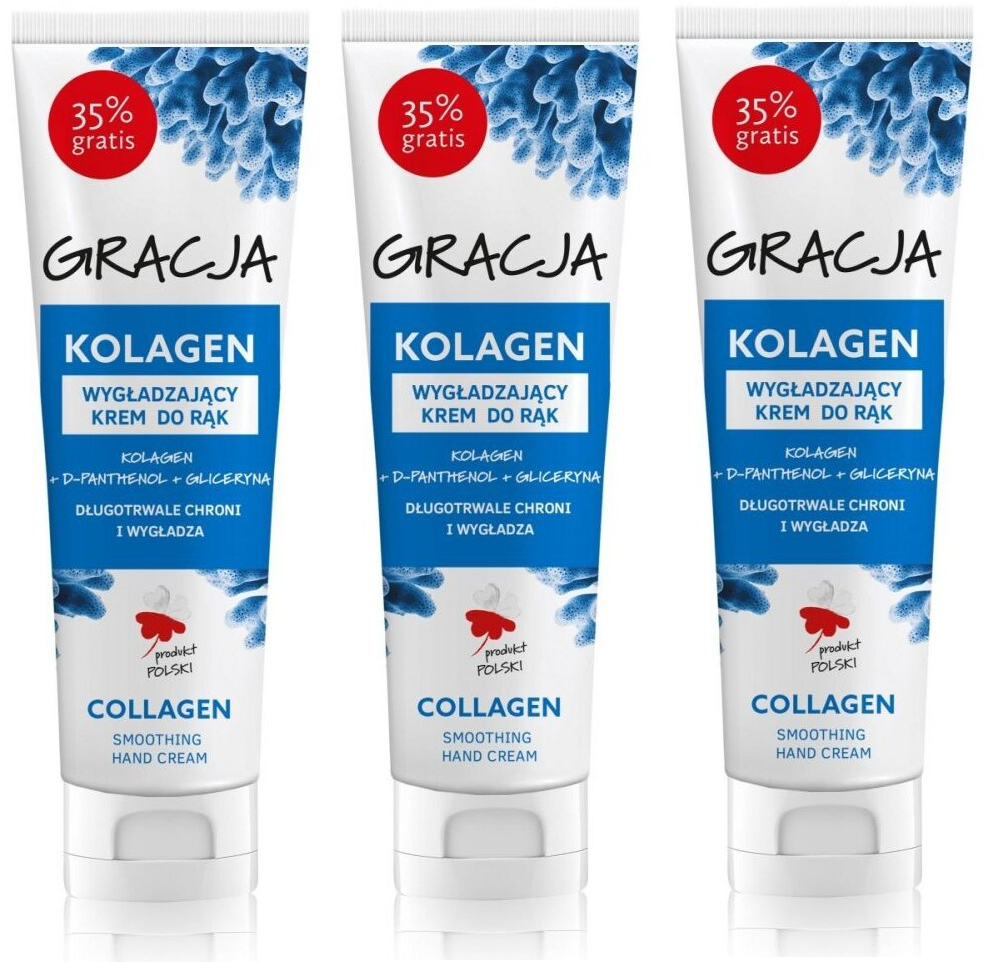 3x krem do rąk Gracja wygładzający, kolagen, 100ml