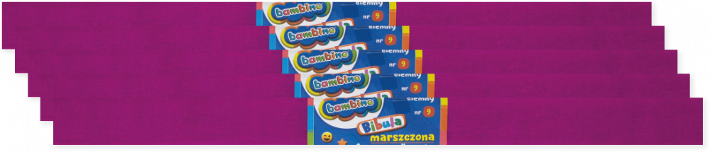 5x Bibuła marszczona Bambino, 200x50cm, różowy ciemny