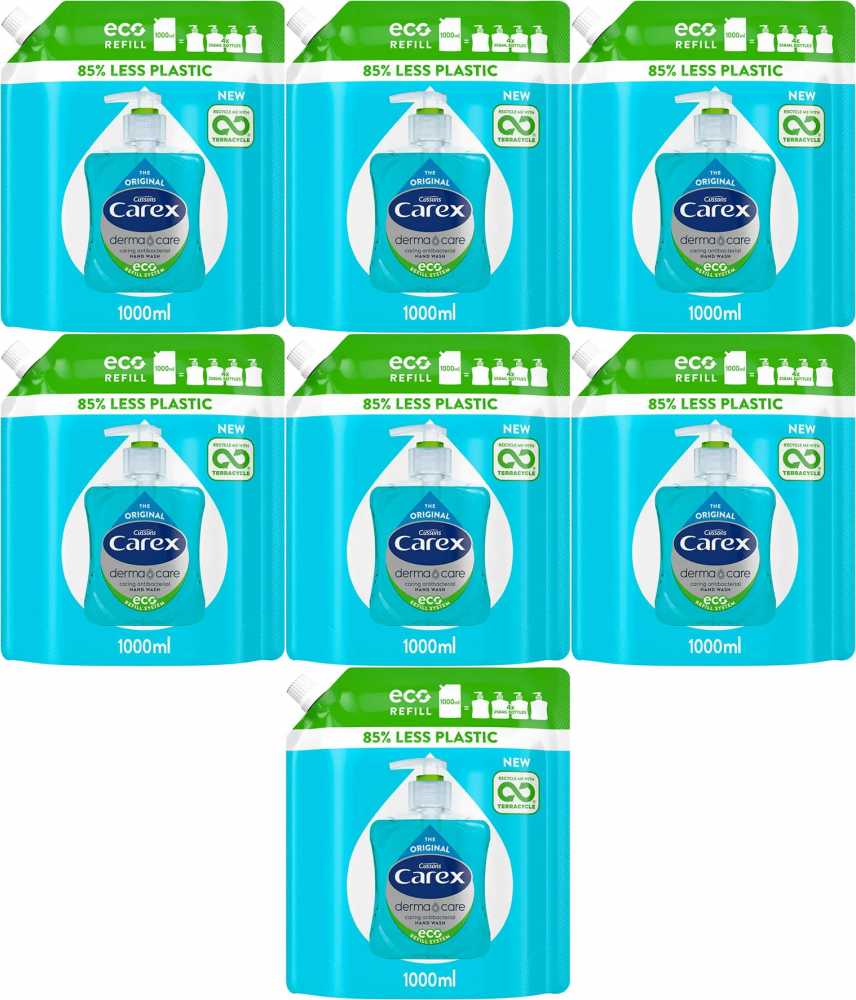 7x Mydło w płynie Carex Original, 1l