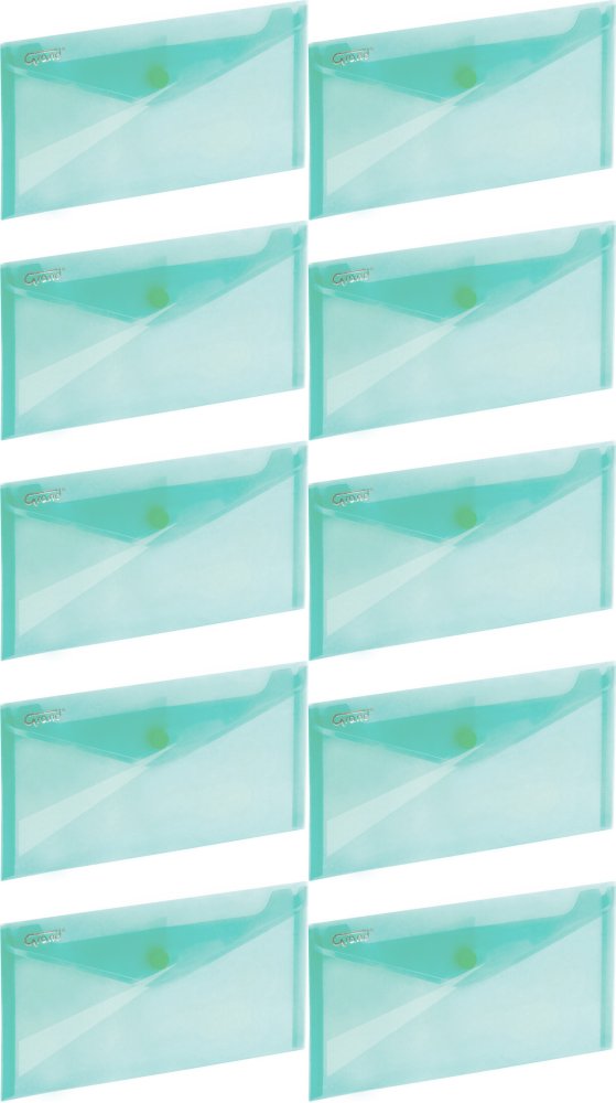10x Teczka kopertowa Grand ZP-046-DL, 225x124mm, na zatrzask, zielony