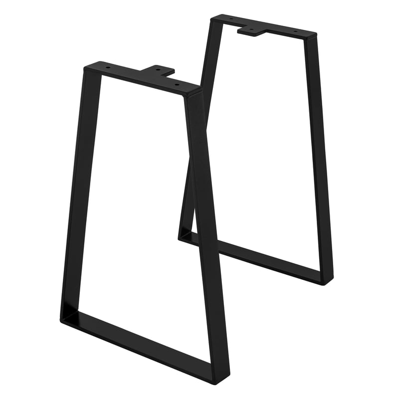 ML-Design 2 nogi do stołu 28,5xH40,5cm trapezowe stal malowana proszkowo na czarno industrialny design rama na płozach do stolika kawowego i ławy