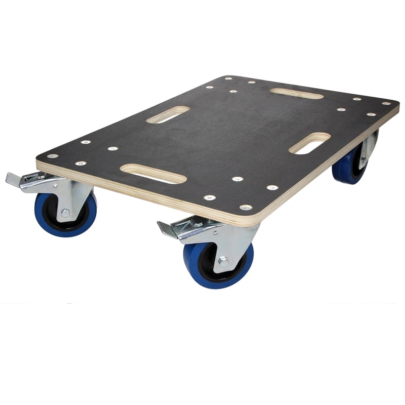 ECD Germany wózek transportowy 40x60 cm z 2x hamulcem nośność do 800 kg płyta antypoślizgowa koła z tworzywa PP idealny do mebli i przeprowadzek