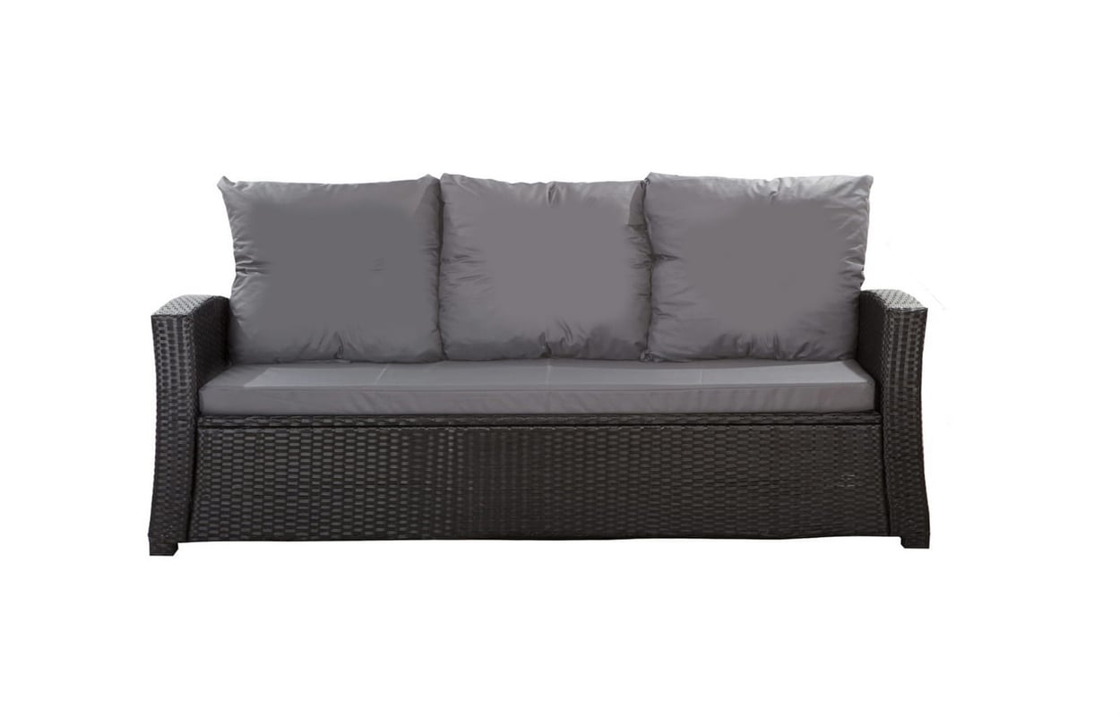 Poduszki na meble ogrodowe technorattanowe sofę 3-osobową 170x50x50cm Antracytowa Zestaw poduszek na meble ogrodowe technorattan zdejemowany pokrowiec