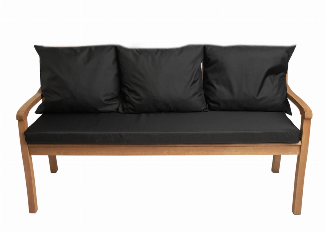 Poduszka ogrodowa na ławkę 140x60x7cm/3x50x56cm Poduszka na ławkę Czarna poduszka na meble ogrodowe Wygodne poduszki na sofę na patio i balkon