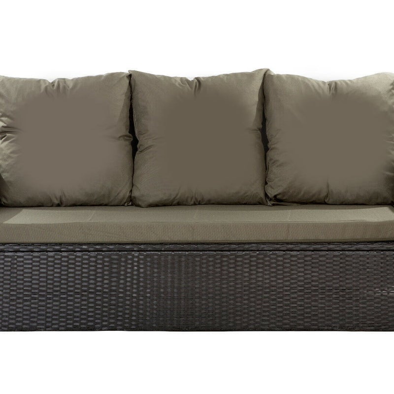 Poduszki na meble ogrodowe technorattanowe sofę 140x60x50cm Zielona Zestaw poduszek na meble ogrodowe technorattan zdejemowany pokrowiec