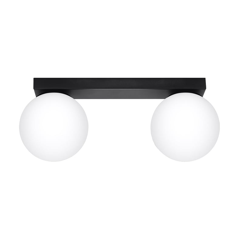 Plafon YOLI 2 czarny, nowoczesny - 34.5x12x14.5cm Sollux