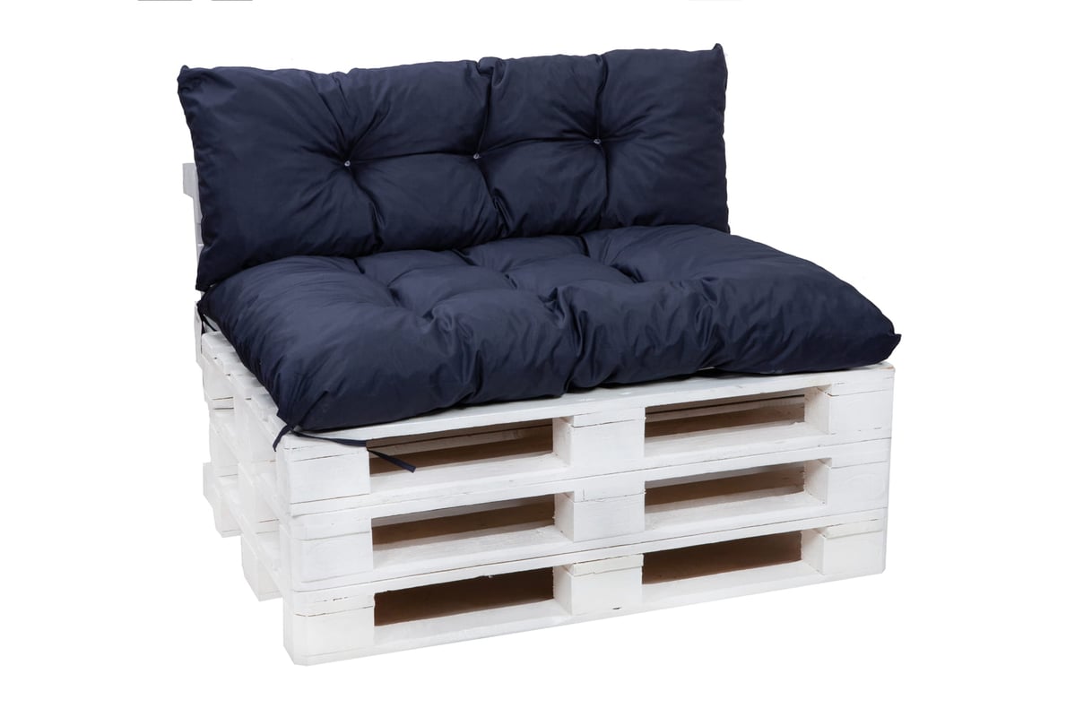 Zestaw poduszek na palety 120x50 Siedzisko-Oparcie 120x40cm poduszki na palety Niebieskie poduszki na palety ogrodowe poduszki na meble
