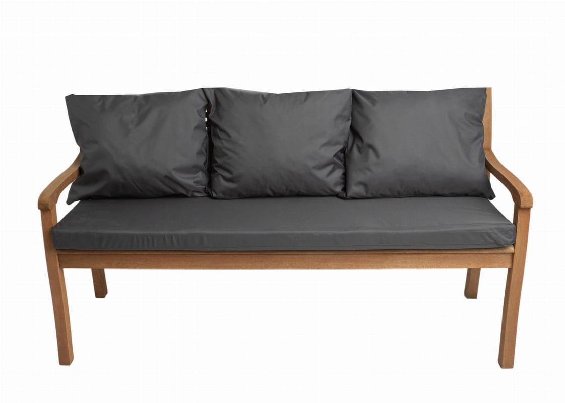Poduszka ogrodowa na ławkę 140x60x7cm/3x50x56cm Poduszka na ławkę Antracytowa poduszka na meble ogrodowe Wygodne poduszki na sofę na patio i balkon