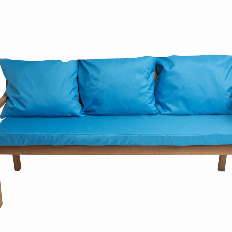 Poduszka ogrodowa na ławkę 150x60x7cm/3x50x56cm Poduszka na ławkę Niebieska poduszka na meble ogrodowe Wygodne poduszki na sofę 3 osobową balkon