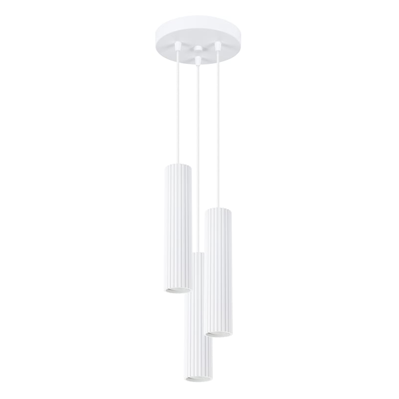 Lampa wisząca KARBON 3P biała, minimalistyczna - 19.5x19.5x108cm Sollux