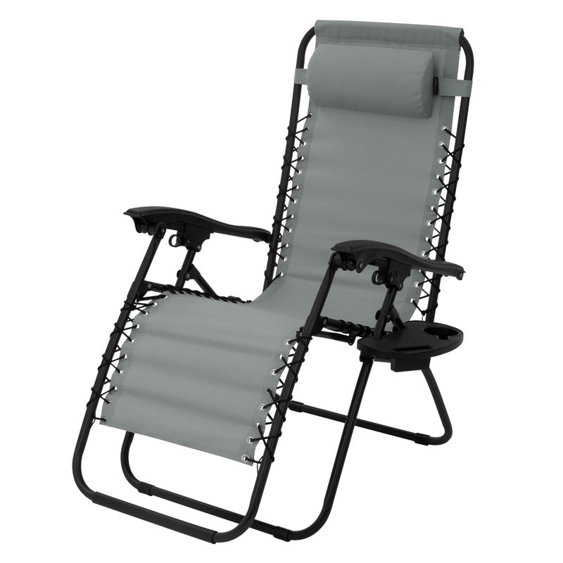 ML-Design Lezak Skladany w Kolorze Antracytowym z Regulowanym Zaglówkiem i Oparciem Odporny na Pogode Fotel Ogrodowy Zero Gravity ze Sznurówka i