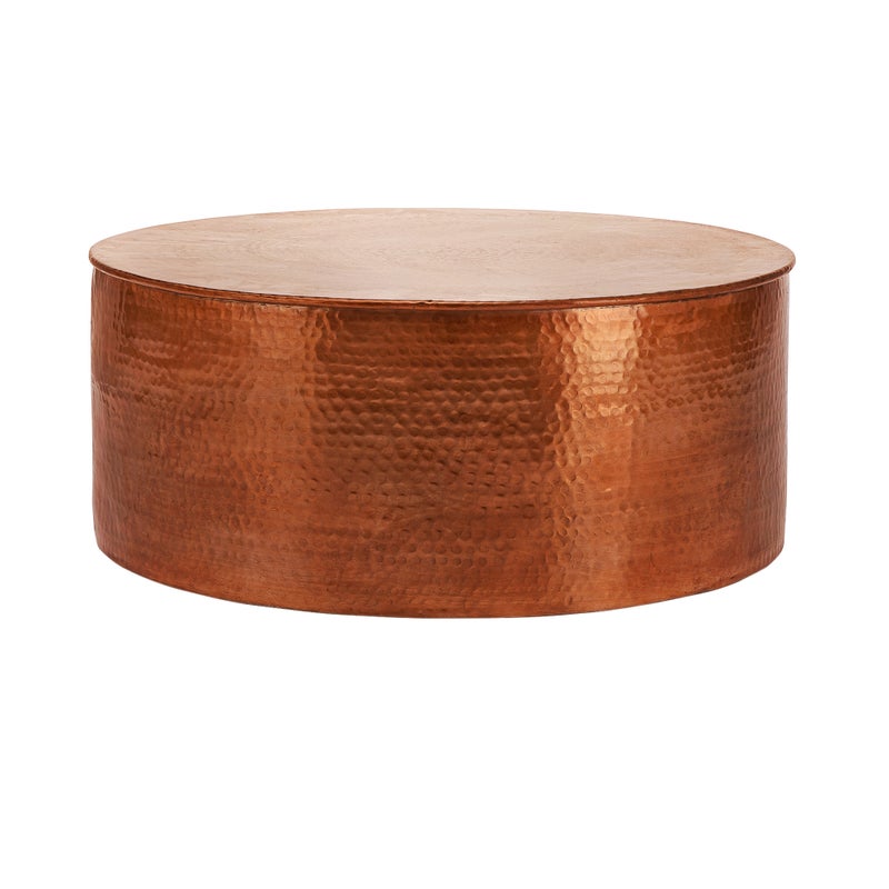 WOMO-DESIGN Stolik Kawowy Okragly Ø 76x32 Cm Miedz Unikatowy Recznie Robiony Z Aluminium Mlotkowany Design Metalowy Stolik Na Sofe Stolik Do Salonu