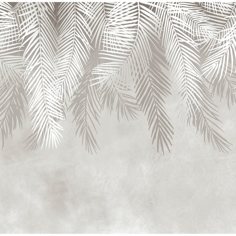 Fototapeta Liście Palmy Beton 150x105 cm Tapeta Do Sypialni Salonu Kuchni Na Flizelinie