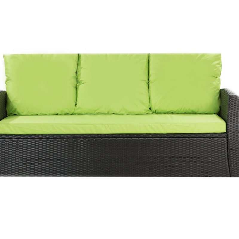 Poduszki na meble ogrodowe technorattanowe sofę 3-osobową 160x60x50cm limonkowa Zestaw poduszek na meble ogrodowe rattan zdejemowany pokrowiec