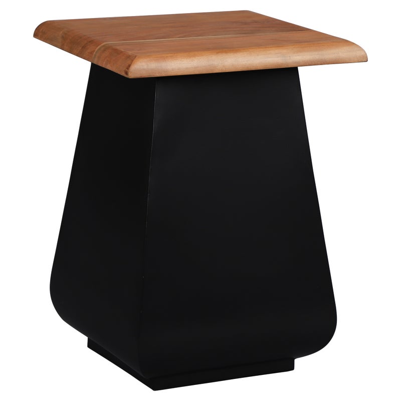 WOMO-DESIGN Stolik Boczny Galway 30x45x30cm Prostokatny, Czarny-naturalny, Drewno Akacjowe, Metal, Unikatowy, Recznie Robiony, Lite Drewno Meble Do