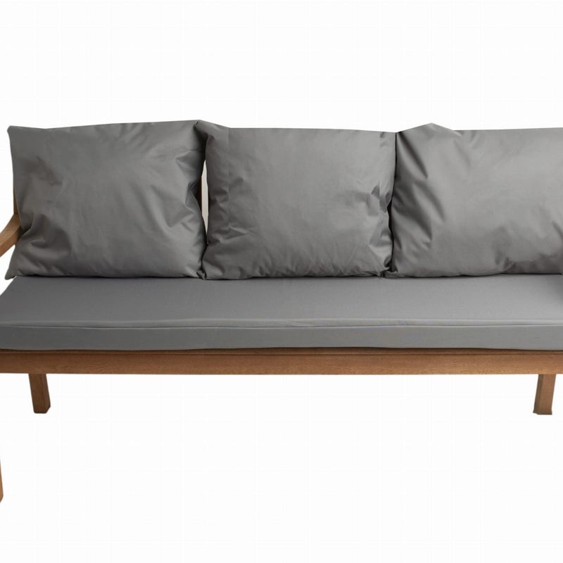 Poduszka ogrodowa na ławkę 150x60x7cm/3x50x56cm Poduszka na ławkę Szara poduszka na meble ogrodowe Wygodne poduszki na sofę 3 osobową balkon