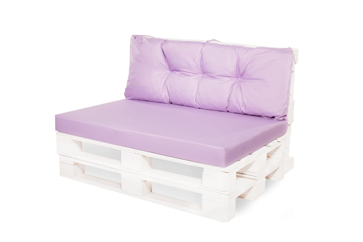Zestaw poduszek na palety ogrodowe 120x80 Siedzisko-Oparcie 120x40cm poduszki na palety Fioletowe wyodne poduszki na meble ogrodowe z palet euro