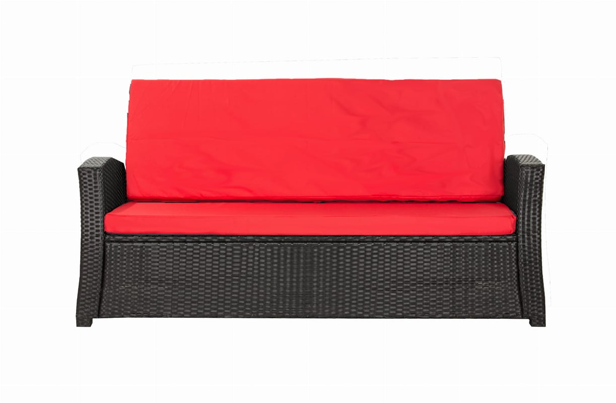 Wygodne poduszki na sofę rattanową 180x60x50cm Czerwona poduszki na meble zdejemowany pokrowiec Zestaw poduszek na meble ogrodowe technorattan