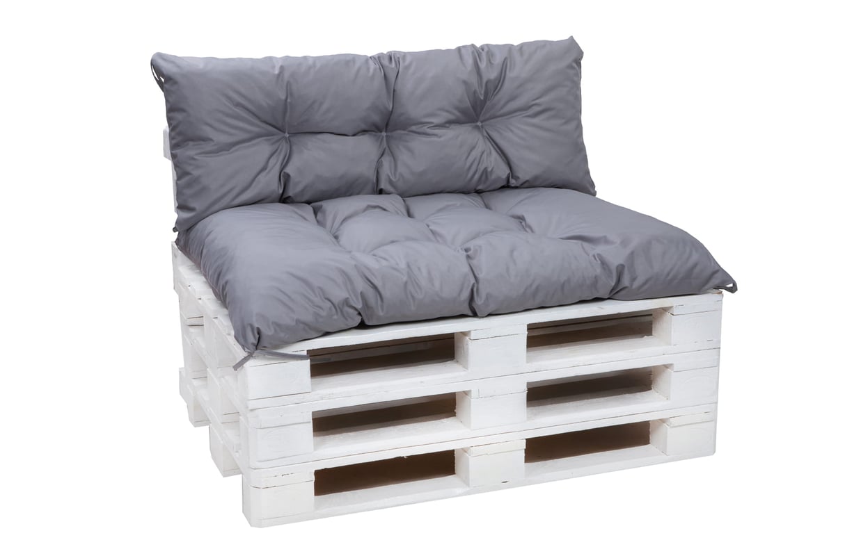 Zestaw poduszek na palety 120x50 Siedzisko-Oparcie 120x40cm poduszki na palety Szare poduszki na palety ogrodowe poduszki na meble