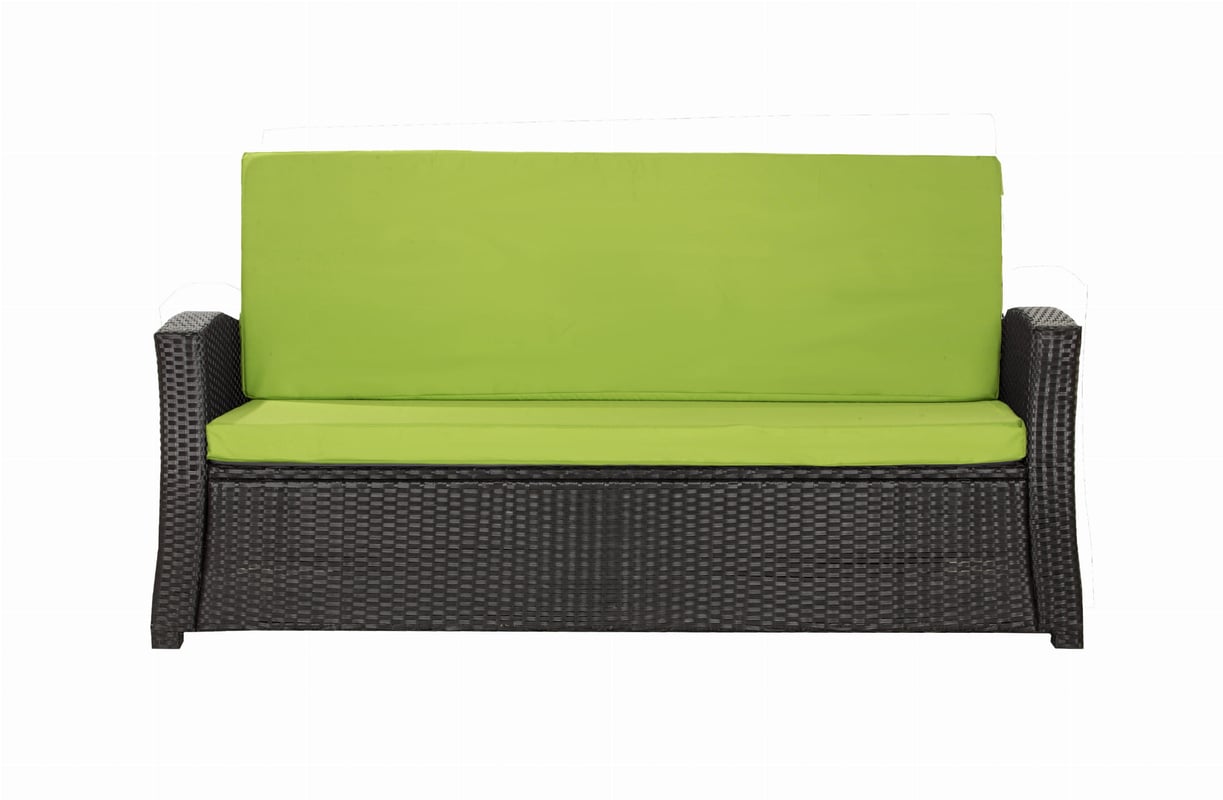 Komplet poduszkek na sofę rattanową 120x50x50cm limonkowa Zestaw poduszek na meble ogrodowe technorattan poduszki na meble zdejemowany pokrowiec