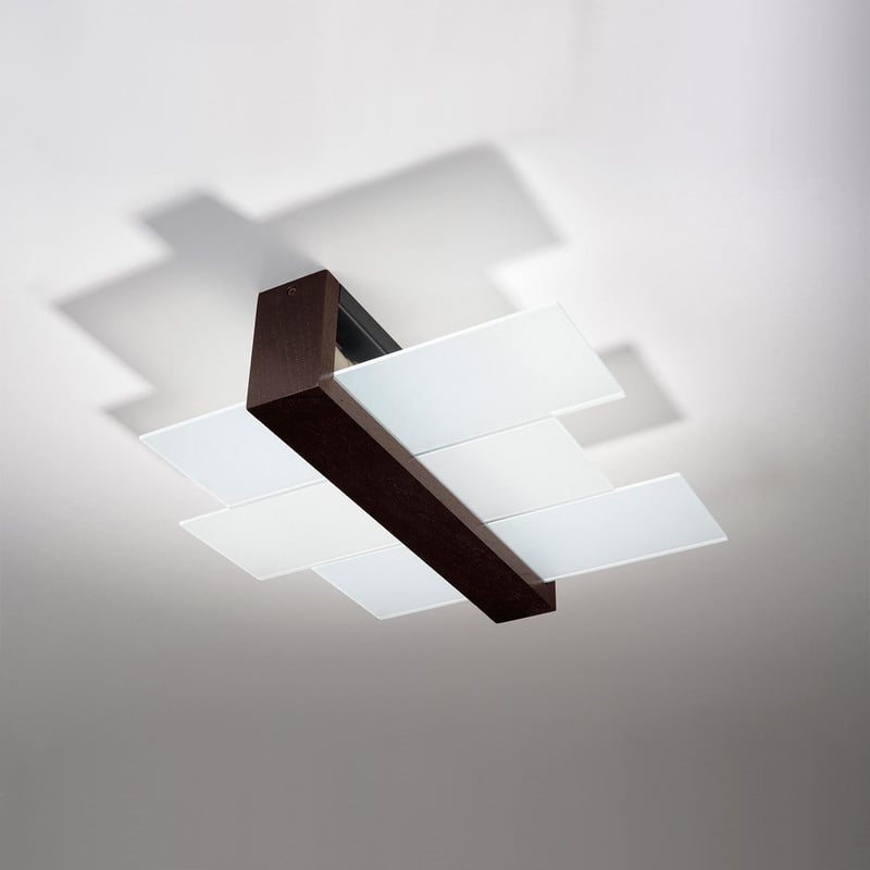 Plafon FENIKS 2 wenge, skandynawski - 43x43x12cm Sollux