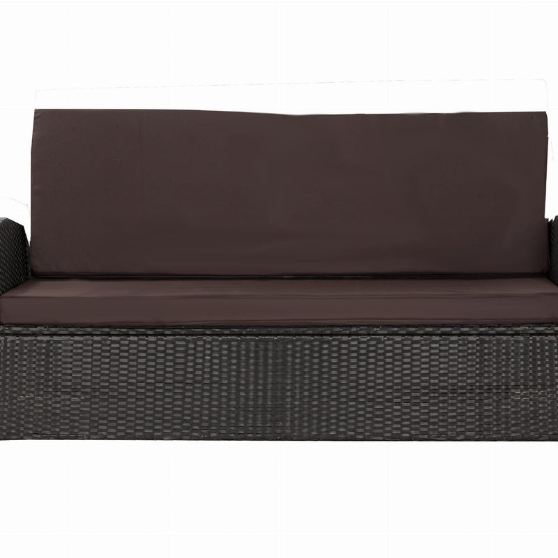Wygodne poduszki na sofę rattanową 160x60x50cm Brązowa poduszki na meble zdejemowany pokrowiec Zestaw poduszek na meble ogrodowe technorattan
