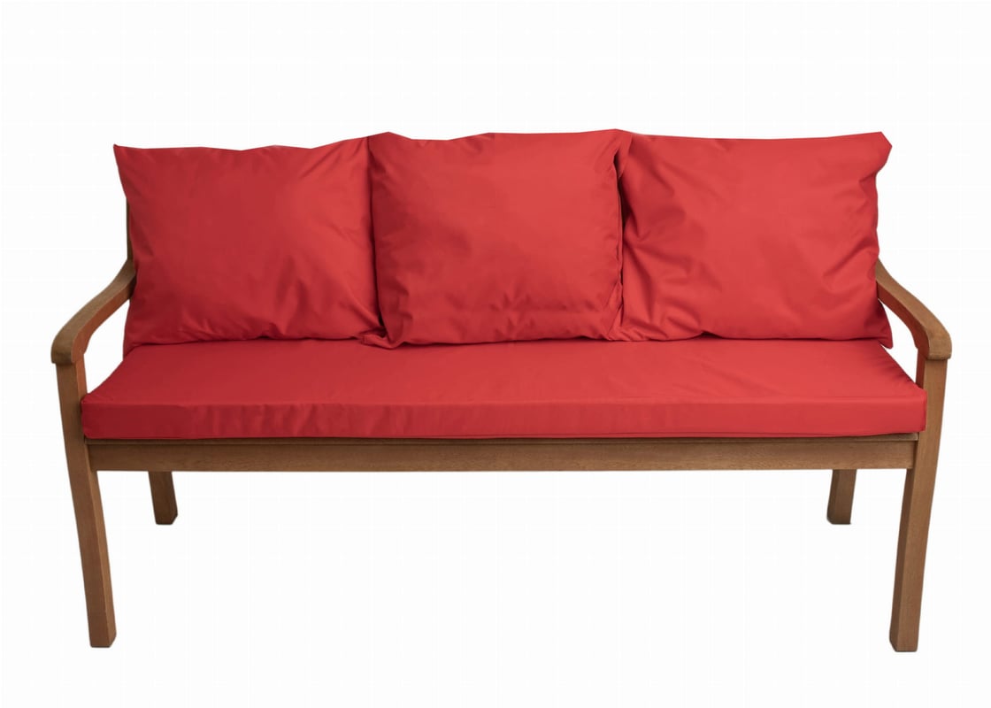 Poduszka ogrodowa na ławkę 140x60x7cm/3x50x56cm Poduszka na ławkę Czerwona poduszka na meble ogrodowe Wygodne poduszki na sofę na patio i balkon
