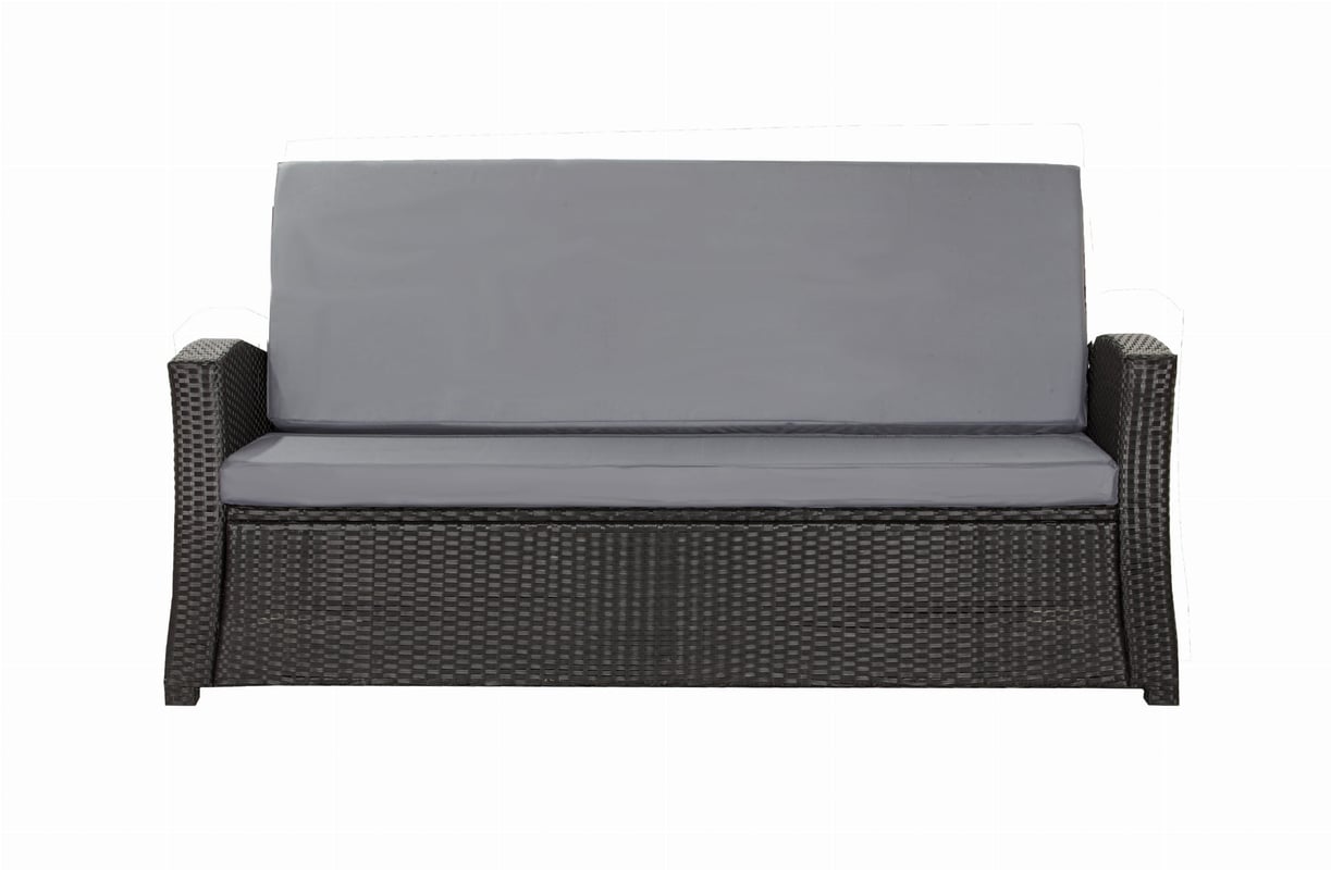 Komplet poduszkek na sofę rattanową 150x50x50cm Szara Zestaw poduszek na meble ogrodowe technorattan poduszki na meble zdejemowany pokrowiec