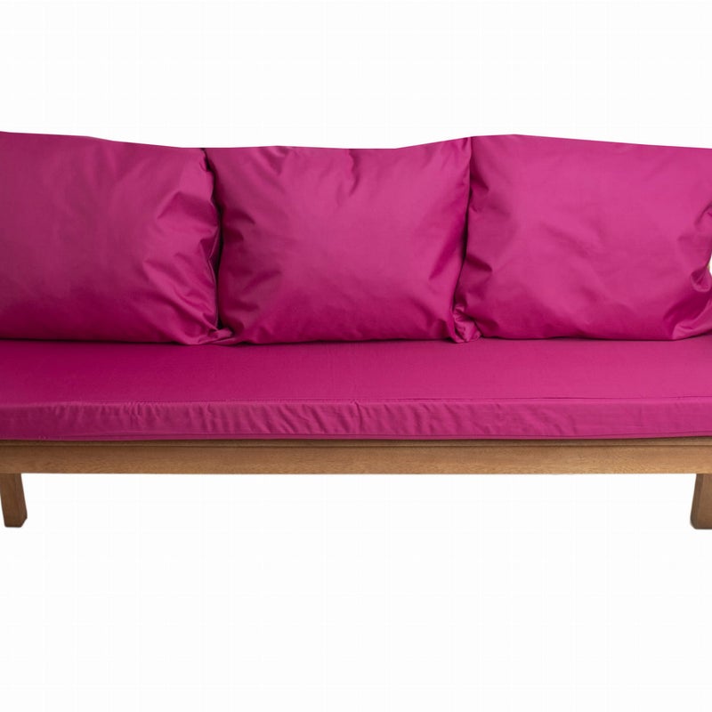 Poduszka ogrodowa na ławkę 150x60x7cm/3x50x56cm Poduszka na ławkę Różowa poduszka na meble ogrodowe Wygodne poduszki na sofę 3 osobową balkon