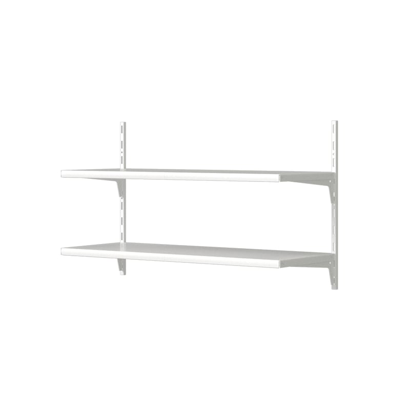 SPACEO - Półka ścienna - Konsola / regał - 2 półki - wys. 50 x szer. 80 x gł. 30 cm - 60 kg maks. - biały