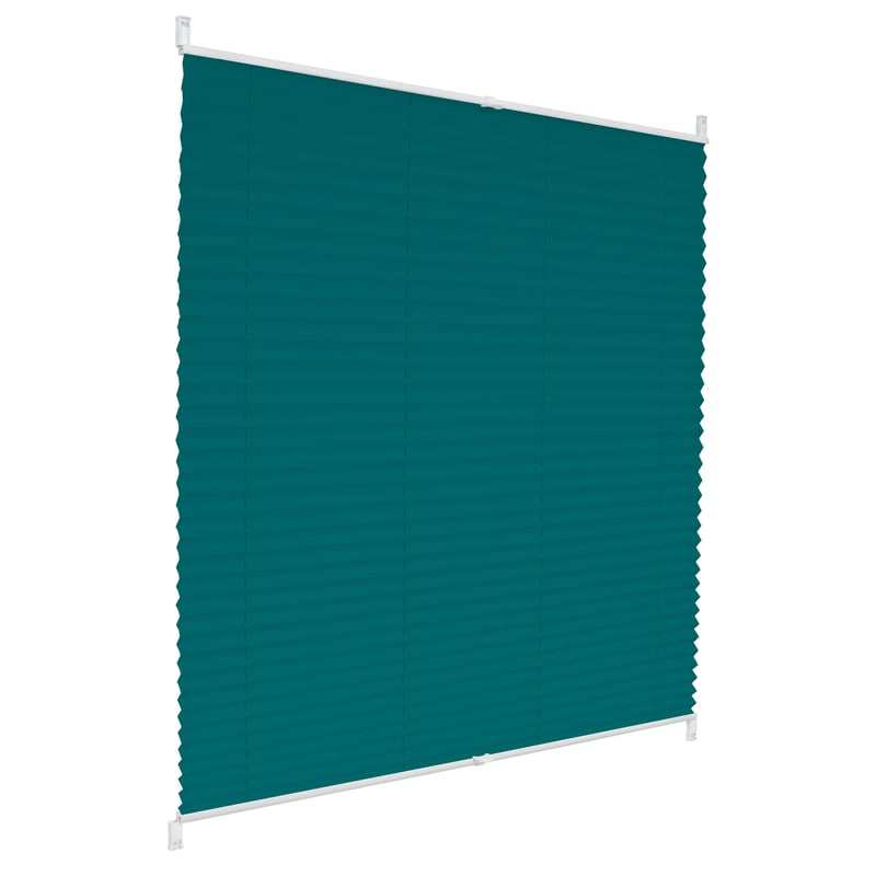 ECD Germany Zaluzja plisowana Klemmfix bez wiercenia 100 x 200 cm Petrol Nieprzezroczysta Ochrona przed sloncem i prywatnoscia Zaluzja plisowana z