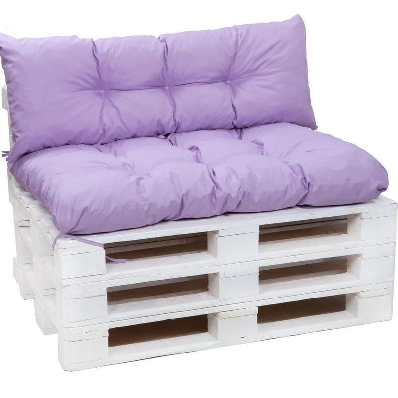 Zestaw poduszek na palety 120x50 Siedzisko-Oparcie 120x40cm poduszki na palety Fioletowe poduszki na palety ogrodowe poduszki na meble