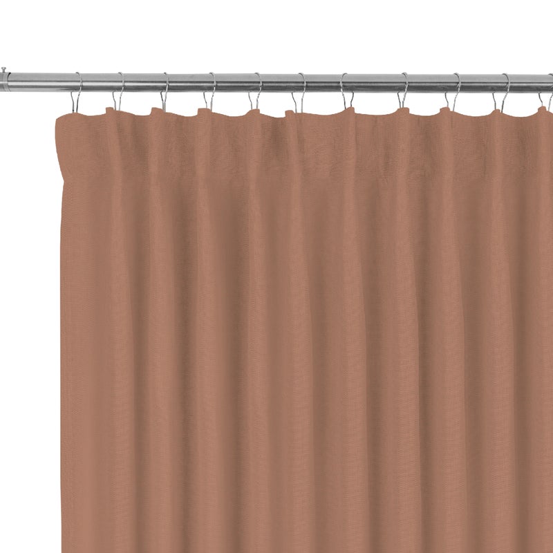 Zasłona zaciemniająca LENAYA - szer. 200 x wys. 280 cm - len - terakota - INSPIRE