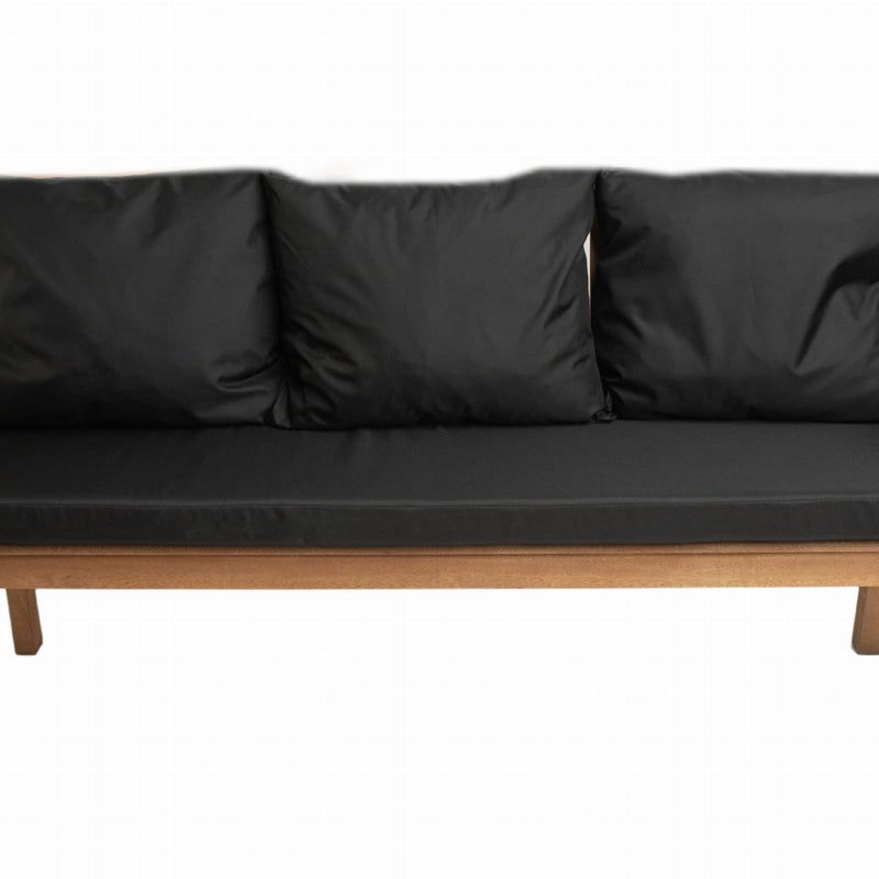 Poduszka ogrodowa na ławkę 150x60x7cm/3x50x56cm Poduszka na ławkę Czarna poduszka na meble ogrodowe Wygodne poduszki na sofę 3 osobową balkon