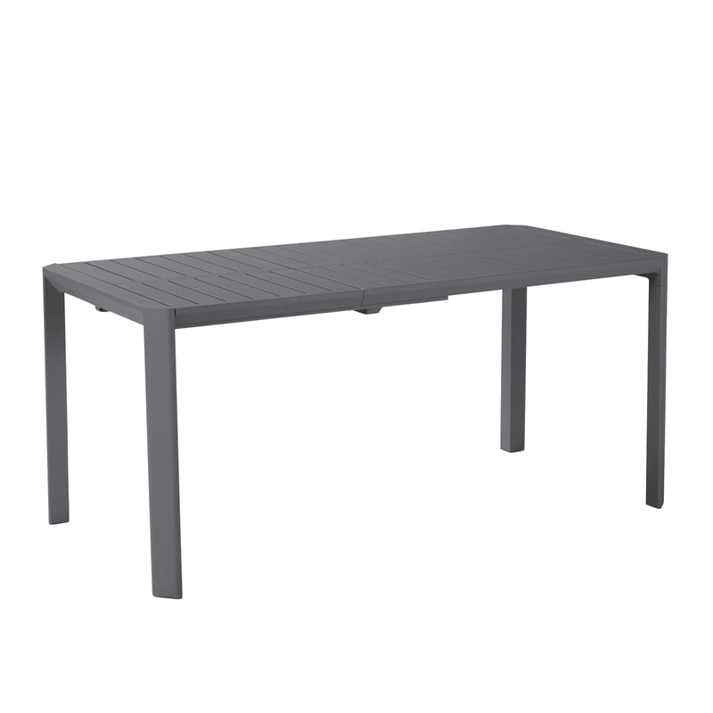 NATERIAL - IDAHO prostokątny stół ogrodowy - Stół rozkładany - 110/162 x 82 x 75 cm - 4 do 6 osób - Aluminium - Antracyt - Stół jadalny do użytku na