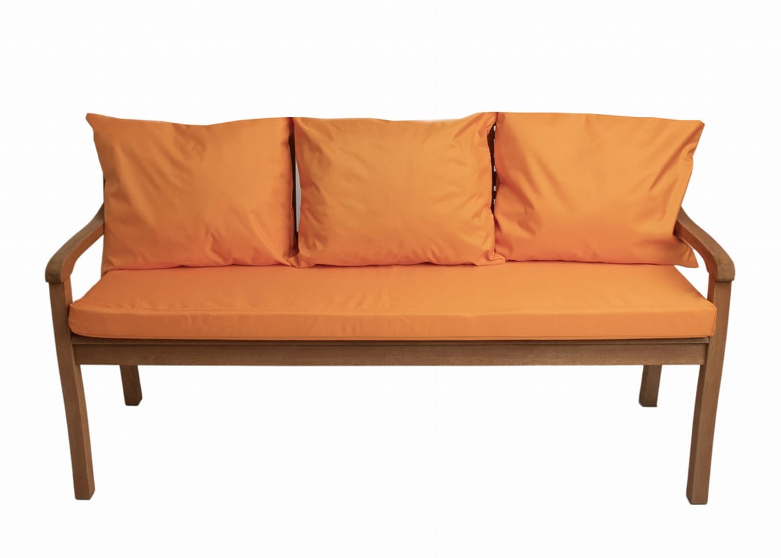 Poduszka ogrodowa na ławkę 150x60x7cm/3x50x56cm Poduszka na ławkę Pomarańczowa poduszka na meble ogrodowe Wygodne poduszki na sofę 3 osobową balkon