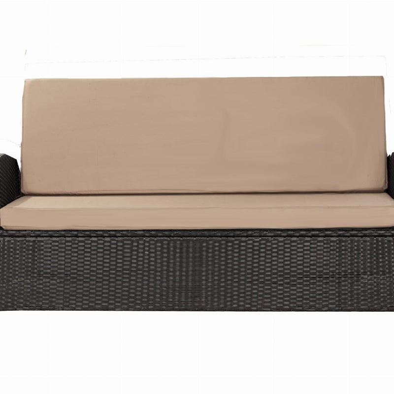 Wygodne poduszki na sofę rattanową 180x50x50cm Beżowa Zestaw poduszek na meble ogrodowe technorattan poduszki na meble zdejemowany pokrowiec