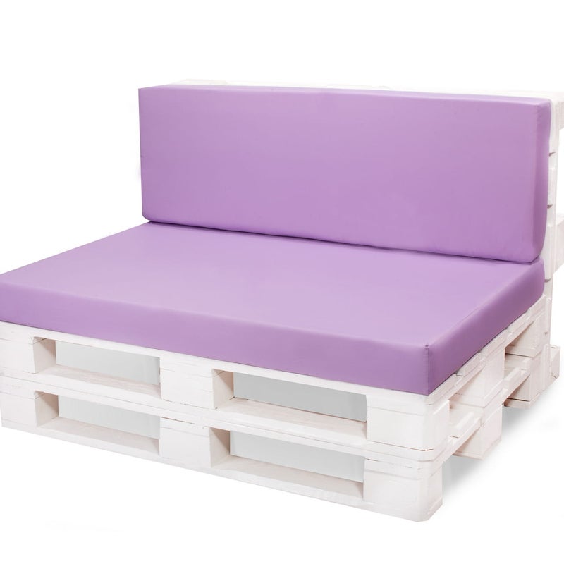 Zestaw poduszek na palety ogrodowe 120x50 Siedzisko-Oparcie 120x50cm poduszki na palety Fioletowe poduszki na palety zdejmowany pokrowiec