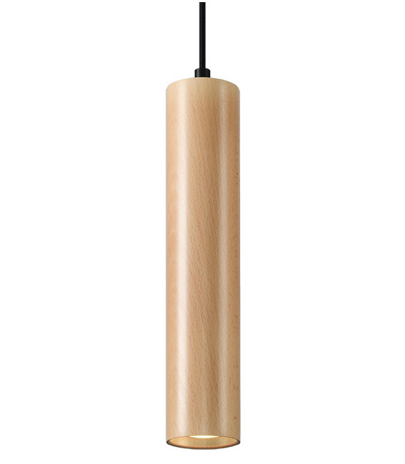 Lampa wisząca LINO drewno, skandynawska - 8x8x105cm Sollux
