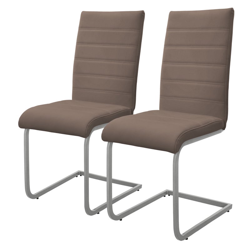 Zestaw 2 krzesel do jadalni ML-Design, brazowe, krzeslo obrotowe,krzeslo wspornikowe z wysokim oparciem,ergonomiczne krzesla kuchenne wykonane z