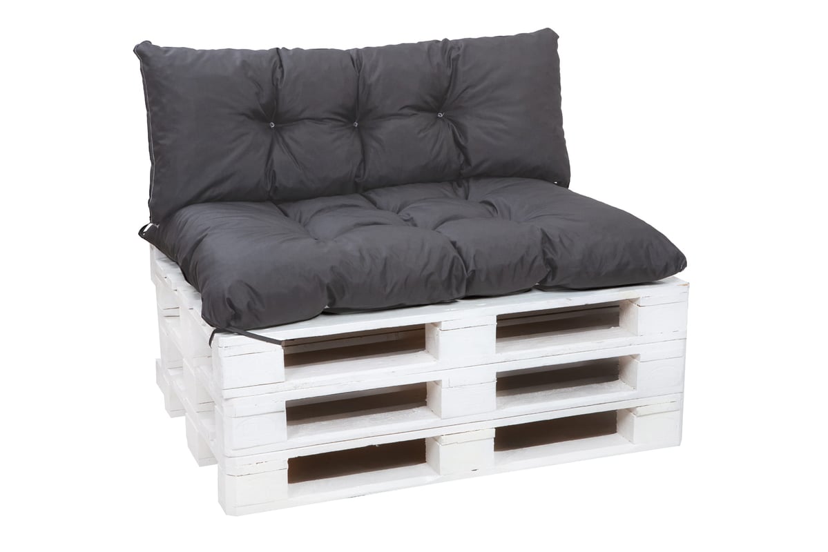Zestaw poduszek na palety 120x50 Siedzisko-Oparcie 120x40cm poduszki na palety Antracyt poduszki na palety ogrodowe poduszki na meble