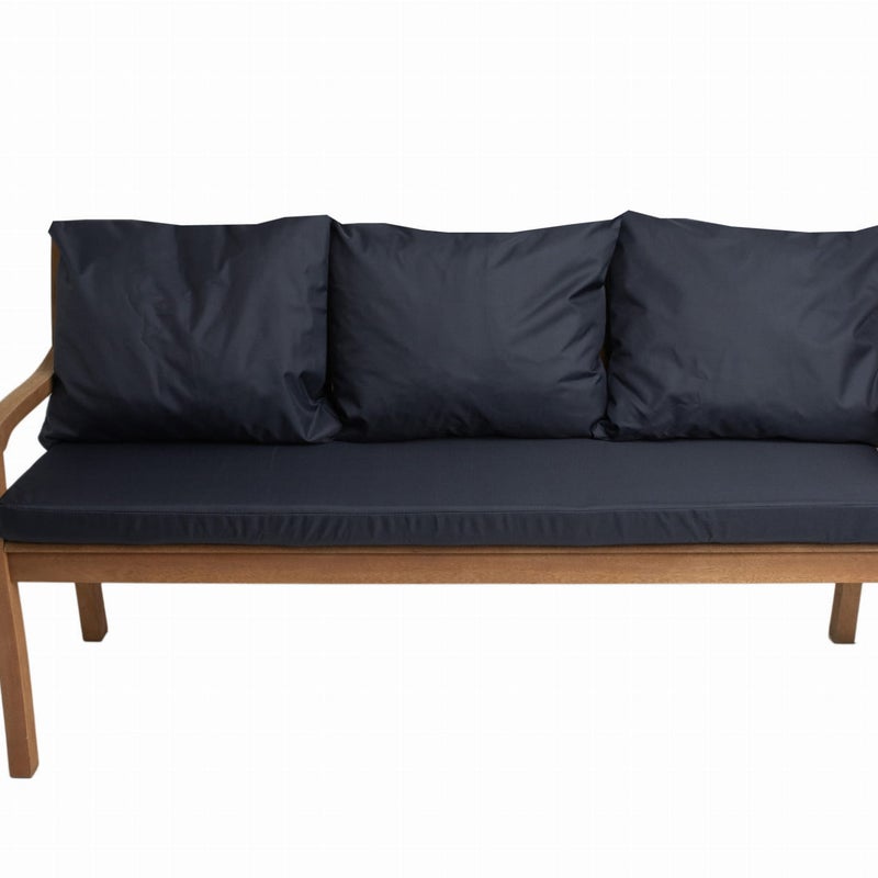 Poduszka ogrodowa na ławkę 150x60x7cm/3x50x56cm Poduszka na ławkę Granatowa poduszka na meble ogrodowe Wygodne poduszki na sofę 3 osobową balkon