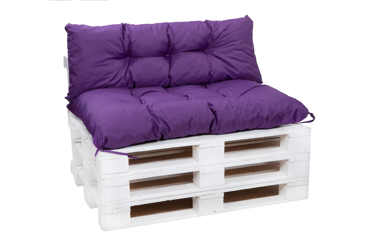 Zestaw poduszek na meble z palet 120x60 Siedzisko-Oparcie 120x50cm poduszki na palety Fioletowe poduszki na palety ogrodowe poduszki na meble